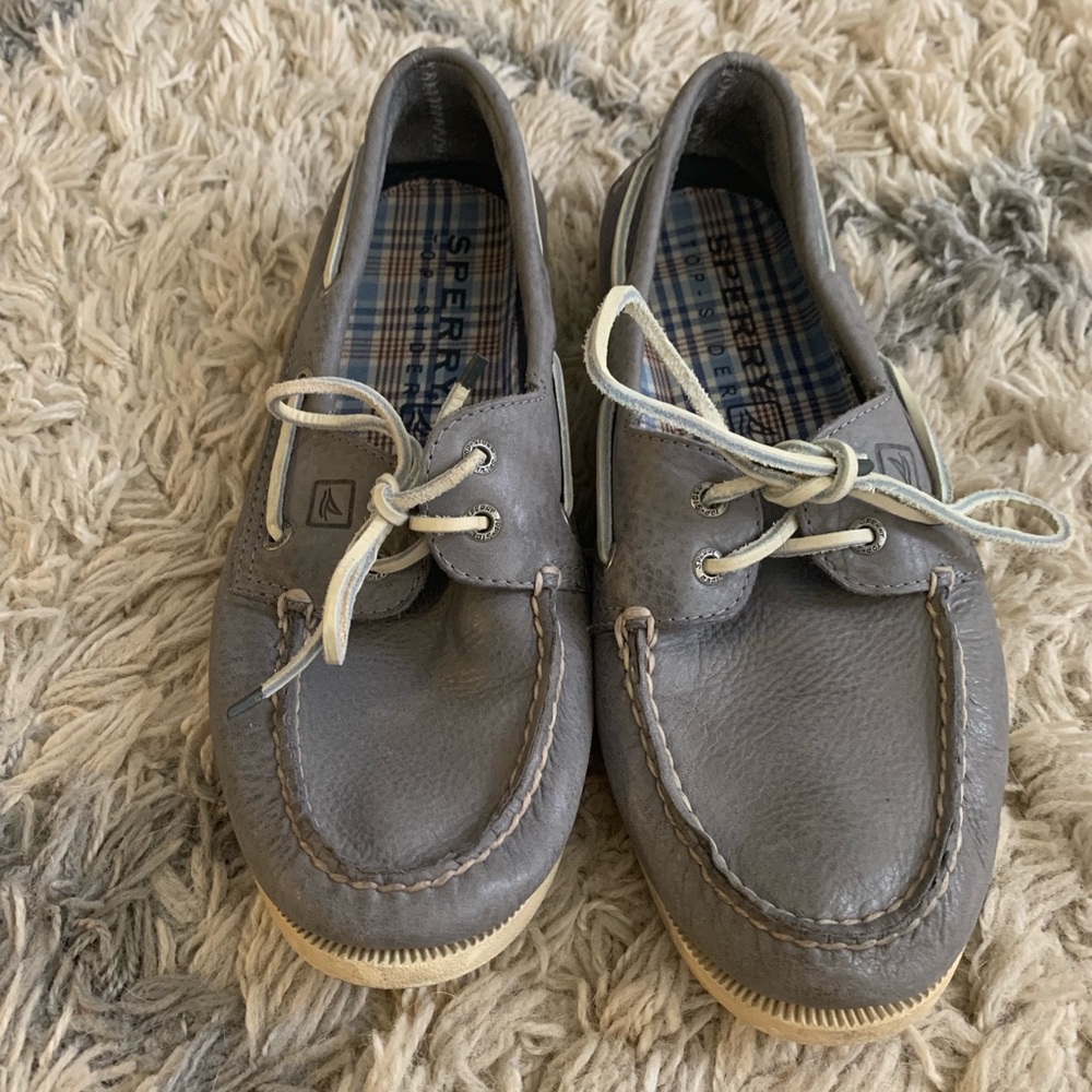Men’s Grey Leather Sperry Top-Sider